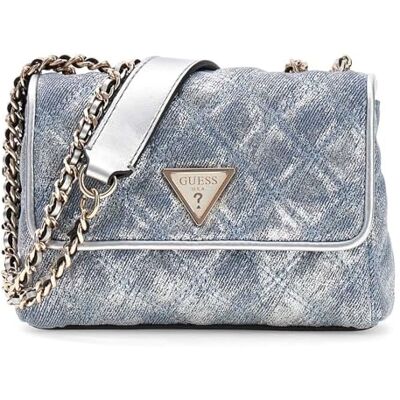 Guess sac à épaule bandoulière Giully II Mini 2 Compartment Convertible Flap Metallic Denim bleu clair - Publicité Guess sac à épaule bandoulière Giully II Mini 2 Compartment Convertible Flap Metallic Denim bleu clair - Publicité