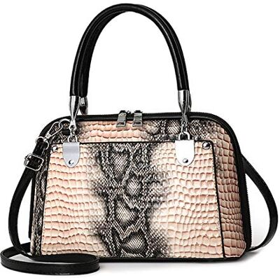NICOLE & DORIS Femmes Sac à Main Rétro Sac à Bandoulière en Crocodile Sac Messenger en Cuir PU Sacs Portés épaule Classique Petit Cabas Beige - Publicité NICOLE & DORIS Femmes Sac à Main Rétro Sac à Bandoulière en Crocodile Sac Messenger en Cuir PU Sacs Portés épaule Classique Petit Cabas Beige - Publicité