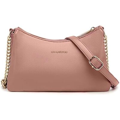 David Jones Petit Sac Bandoulière Plusieurs Compartiments Femme Sac à Main Porté Epaule Simili Cuir PU Pochette Sacoche Chaînes 3 Soufflets Multipoche Besace Ville Soirée Téléphone Rose - Publicité David Jones Petit Sac Bandoulière Plusieurs Compartiments Femme Sac à Main Porté Epaule Simili Cuir PU Pochette Sacoche Chaînes 3 Soufflets Multipoche Besace Ville Soirée Téléphone Rose - Publicité