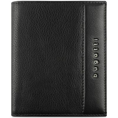 bugatti Nome Portefeuille Portrait avec Rabat en Cuir de Veau véritable, Protection RFID, Noir - Publicité bugatti Nome Portefeuille Portrait avec Rabat en Cuir de Veau véritable, Protection RFID, Noir - Publicité