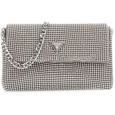 Guess Zalina Mini Flap Clutch Silver - Publicité Guess Zalina Mini Flap Clutch Silver - Publicité