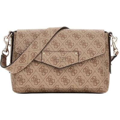 Guess Eco Brenton Flap Shoulder Bag Latte Logo - Publicité Guess Eco Brenton Flap Shoulder Bag Latte Logo - Publicité