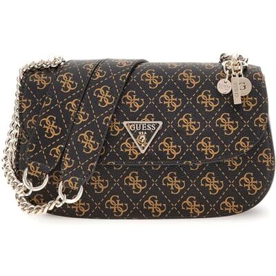 Guess Eco Erica Convertible Xbody Flap Bag Brown Logo - Publicité Guess Eco Erica Convertible Xbody Flap Bag Brown Logo - Publicité
