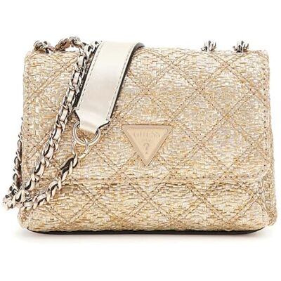 Guess sac à épaule bandoulière Giully II Mini Two Compartment Convertible Flap Bag Gold doré - Publicité Guess sac à épaule bandoulière Giully II Mini Two Compartment Convertible Flap Bag Gold doré - Publicité
