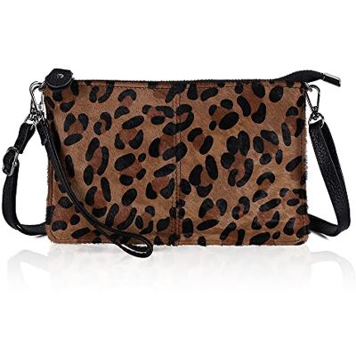 befen Mini sac à bandoulière en cuir avec emplacements pour cartes Motif léopard Marron - Publicité befen Mini sac à bandoulière en cuir avec emplacements pour cartes Motif léopard Marron - Publicité