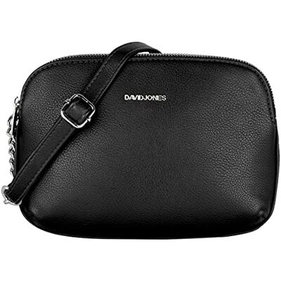 David Jones Petit Sac Bandoulière Femme Multipoche Zip Sac à Main Cuir PU Porté Epaule 3 Compartiments Zippées Besace Sacoche Pochette Poches Multiples Travail Voyage Shopping Noir - Publicité David Jones Petit Sac Bandoulière Femme Multipoche Zip Sac à Main Cuir PU Porté Epaule 3 Compartiments Zippées Besace Sacoche Pochette Poches Multiples Travail Voyage Shopping Noir - Publicité