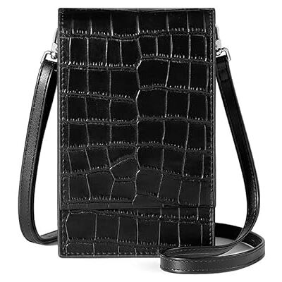 David Jones Sac Bandoulière Téléphone Portable Femme Petit Sac à Main Porté Epaule Mini Pochette Sacoche Elégant Simili Cuir Croco Ville Travail Voyage Soirée Noir - Publicité David Jones Sac Bandoulière Téléphone Portable Femme Petit Sac à Main Porté Epaule Mini Pochette Sacoche Elégant Simili Cuir Croco Ville Travail Voyage Soirée Noir - Publicité