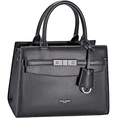 David Jones Sac à main Femme Porté main Similicuir PU Taille Moyenne Bijouterie Dorée Chic Elégant Ville Classique (BLACK) - Publicité David Jones Sac à main Femme Porté main Similicuir PU Taille Moyenne Bijouterie Dorée Chic Elégant Ville Classique (BLACK) - Publicité