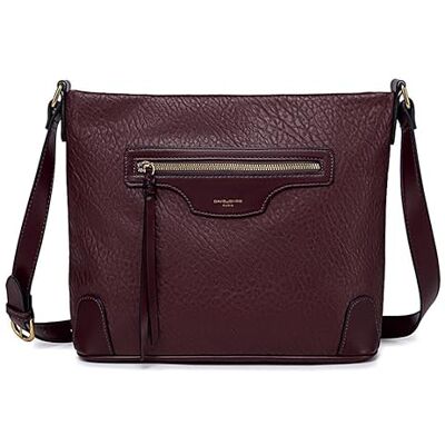 David Jones Sac Bandoulière Femme Multipoche Besace Sacoche Grand Sac à Main Porté Epaule Simili Cuir Poche Multiple Zip Pochette Messenger Fourre-Tout Ville Classique Elégant Violet - Publicité David Jones Sac Bandoulière Femme Multipoche Besace Sacoche Grand Sac à Main Porté Epaule Simili Cuir Poche Multiple Zip Pochette Messenger Fourre-Tout Ville Classique Elégant Violet - Publicité