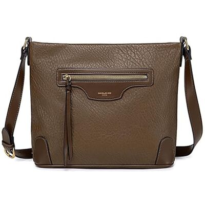 David Jones Sac Bandoulière Femme Multipoche Besace Sacoche Grand Sac à Main Porté Epaule Simili Cuir Poche Multiple Zip Pochette Messenger Fourre-Tout Ville Classique Elégant Marron Taupe - Publicité David Jones Sac Bandoulière Femme Multipoche Besace Sacoche Grand Sac à Main Porté Epaule Simili Cuir Poche Multiple Zip Pochette Messenger Fourre-Tout Ville Classique Elégant Marron Taupe - Publicité