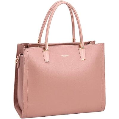 David Jones Sac Cabas Porté main Femme Ville Sac à main Similicuir Taille Grande 3 Compartiments Chic Elégant Pratique (Pink) - Publicité David Jones Sac Cabas Porté main Femme Ville Sac à main Similicuir Taille Grande 3 Compartiments Chic Elégant Pratique (Pink) - Publicité