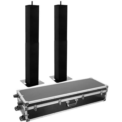 Plugger TOT 200-R BK Set – Lot de 2 totems extensibles avec lycras noirs, réglables de 106 à 195 cm – Charge 30 kg, passage de câbles, housses et flight case inclus – Éclairage DJ et scène - Publicité Plugger TOT 200-R BK Set – Lot de 2 totems extensibles avec lycras noirs, réglables de 106 à 195 cm – Charge 30 kg, passage de câbles, housses et flight case inclus – Éclairage DJ et scène - Publicité