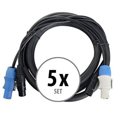 Pronomic Stage PPD-2.5 Câble Hybride Powerplug/DMX Lot de 5, Couleur: noir Câble combiné pour alimentation et signal, Fini les câbles emmêlés pour connecter des effets lumineux contrôlés par DMX - Publicité Pronomic Stage PPD-2.5 Câble Hybride Powerplug/DMX Lot de 5, Couleur: noir Câble combiné pour alimentation et signal, Fini les câbles emmêlés pour connecter des effets lumineux contrôlés par DMX - Publicité
