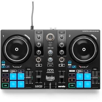 Hercules DJControl Inpulse 200 MK3 Contrôleur avec Serato Lite Guides lumineux Beatmatch, contrôles Stems dédiés, 8 pads perf., platines tactiles, DJUCED/Serato DJ Lite - Publicité Hercules DJControl Inpulse 200 MK3 Contrôleur avec Serato Lite Guides lumineux Beatmatch, contrôles Stems dédiés, 8 pads perf., platines tactiles, DJUCED/Serato DJ Lite - Publicité