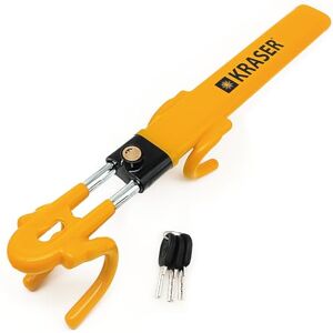 KRASER KR842Y Antivol Voiture, Haute Sécurité, Canne Antivol Voiture Double Barre, Bloque Volant Plus Robuste et Dissuasif, Crochets Protection Anti-Rayures, Bloc Anti Vol Universel Auto Camping-Car - Publicité KRASER KR842Y Antivol Voiture, Haute Sécurité, Canne Antivol Voiture Double Barre, Bloque Volant Plus Robuste et Dissuasif, Crochets Protection Anti-Rayures, Bloc Anti Vol Universel Auto Camping-Car - Publicité