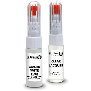 SD COLORS GLACIER WHITE LS9R Kit de réparation de stylo de retouche de peinture compatible avec VW/Audi 20 ML, code couleur LS9R Blanc glacier (peinture + vernis) - Publicité SD COLORS GLACIER WHITE LS9R Kit de réparation de stylo de retouche de peinture compatible avec VW/Audi 20 ML, code couleur LS9R Blanc glacier (peinture + vernis) - Publicité