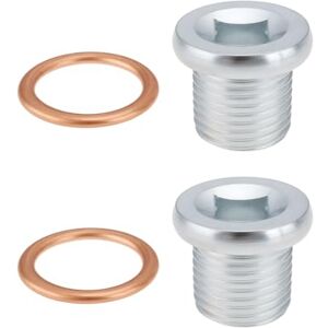 Briny River Lot de 2 bouchons de carter de voiture M16 x 1,5 mm avec rondelles en cuivre compatibles avec Rover Compatible avec Citroën - Publicité Briny River Lot de 2 bouchons de carter de voiture M16 x 1,5 mm avec rondelles en cuivre compatibles avec Rover Compatible avec Citroën - Publicité