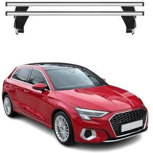 OMAC Barres de Toit transversales en Aluminium pour Audi A3 8Y Sportback 2020-2026 – Antivol – Rainure en T – Testées City Crash – Charge Max 50 kg Argent - Publicité OMAC Barres de Toit transversales en Aluminium pour Audi A3 8Y Sportback 2020-2026 – Antivol – Rainure en T – Testées City Crash – Charge Max 50 kg Argent - Publicité