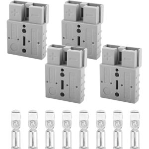 VAGCARS Anderson Lot de 4 connecteurs de batterie 50 A 600 V pour câble 12-7 AWG, batterie universelle pour voiture, camping-car, caravane, moto, bateau, installations solaires - Publicité VAGCARS Anderson Lot de 4 connecteurs de batterie 50 A 600 V pour câble 12-7 AWG, batterie universelle pour voiture, camping-car, caravane, moto, bateau, installations solaires - Publicité
