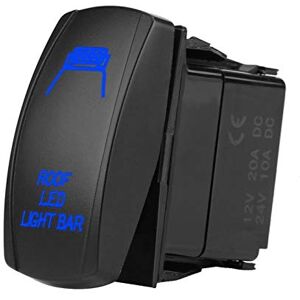 Kuuleyn Interrupteur marche-arrêt Laser, lumière LED cc 12 V / 24 V 5 broches Laser toit barre lumineuse LED interrupteur à bascule marche-arrêt ABS noir pour camion de bateau de voiture(bleu) - Publicité Kuuleyn Interrupteur marche-arrêt Laser, lumière LED cc 12 V / 24 V 5 broches Laser toit barre lumineuse LED interrupteur à bascule marche-arrêt ABS noir pour camion de bateau de voiture(bleu) - Publicité