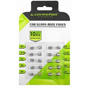 myshopx Lot de 10 fusibles en verre pour voiture 10 x 20 mm (B1) - Publicité myshopx Lot de 10 fusibles en verre pour voiture 10 x 20 mm (B1) - Publicité