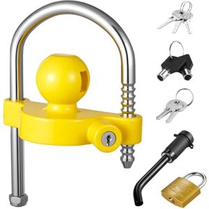 VEVOR Antivol d'Attelage de Remorque Compatible Coupleurs 46 mm 50,8 mm 58,7 mm Verrou Robuste à Boule avec Clés, Résistant à Effraction, Hauteur Réglable, pour Caravane, Camping-Cars, Bateaux, Jaune - Publicité VEVOR Antivol d'Attelage de Remorque Compatible Coupleurs 46 mm 50,8 mm 58,7 mm Verrou Robuste à Boule avec Clés, Résistant à Effraction, Hauteur Réglable, pour Caravane, Camping-Cars, Bateaux, Jaune - Publicité
