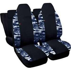 Susy Shop Housses de sièges compatibles pour Aygo Dossiers arrière divisés 50/50 et appuie-tête avant intégré, Housses de sièges de voiture en divers couleurs (Noir Bleu camouflage) - Publicité Susy Shop Housses de sièges compatibles pour Aygo Dossiers arrière divisés 50/50 et appuie-tête avant intégré, Housses de sièges de voiture en divers couleurs (Noir Bleu camouflage) - Publicité