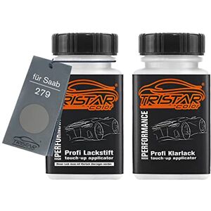 TRISTARcolor Peinture voiture Crayon de retouche peinture pour Saab 279 Steel Grey Metallic/Stahlgrau Metallic Peinture de base vernis clair 50 ml chacun - Publicité TRISTARcolor Peinture voiture Crayon de retouche peinture pour Saab 279 Steel Grey Metallic/Stahlgrau Metallic Peinture de base vernis clair 50 ml chacun - Publicité