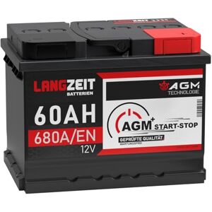 LANGZEIT BATTERIEN LANGZEIT Batterie voiture 60Ah 12V AGM 680A/EN – Automobile Batterie Start-Stop VRLA haute performance - Publicité LANGZEIT BATTERIEN LANGZEIT Batterie voiture 60Ah 12V AGM 680A/EN – Automobile Batterie Start-Stop VRLA haute performance - Publicité