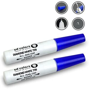 SD COLORS Diamond White 799/9799 Kit de réparation de stylo de retouche 12 ml avec pinceau anti-rayures Code couleur 799/9799 Blanc diamant - Publicité SD COLORS Diamond White 799/9799 Kit de réparation de stylo de retouche 12 ml avec pinceau anti-rayures Code couleur 799/9799 Blanc diamant - Publicité