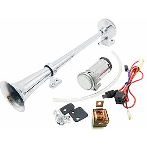YIYIDA klaxon de voiture Air Horn 150dB Klaxon à air comprimé Voiture Argent 45cm Haut-Parleur Chrome Zinc Simple Trompette Camion Klaxon avec Compresseur Air Klaxon pour 24V Camion Train Moto ect - Publicité YIYIDA klaxon de voiture Air Horn 150dB Klaxon à air comprimé Voiture Argent 45cm Haut-Parleur Chrome Zinc Simple Trompette Camion Klaxon avec Compresseur Air Klaxon pour 24V Camion Train Moto ect - Publicité