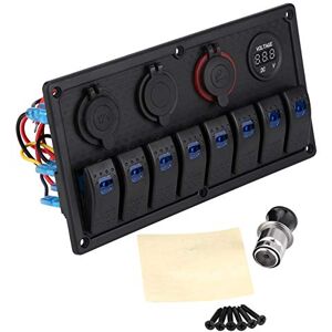 yafa pour tableau electrique bateau Panneau d'interrupteur à bascule, 12V 24V 8 Gang voiture bateau LED interrupteur à bascule panneau de commande double USB voltmètre allume-cigare - Publicité yafa pour tableau electrique bateau Panneau d'interrupteur à bascule, 12V 24V 8 Gang voiture bateau LED interrupteur à bascule panneau de commande double USB voltmètre allume-cigare - Publicité