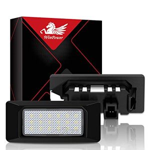 WinPower LED Éclairage plaque immatriculation auto ampoules super brillant CanBus Pas d'erreur 6000K xénon blanc froid 18 SMD Feux arrière pour A1/A3/A4/S4/A5/A6/A8/S8/Q5/Q7/ ect., 2 Pièces - Publicité