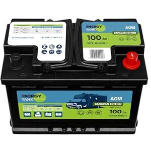 EnergyTank Batterie 12V AGM 100Ah Décharge Lente – Batterie Camping-Car, Bateau et Voiture – Sans Entretien, Protégée Contre les Vibrations et les Chocs - Publicité EnergyTank Batterie 12V AGM 100Ah Décharge Lente – Batterie Camping-Car, Bateau et Voiture – Sans Entretien, Protégée Contre les Vibrations et les Chocs - Publicité