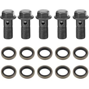 Bediffer 5 Pièces Boulon Banjo de Frein et 10 Pièces Rondelles de Banjo, Banjo Bolt fer Moto Boulon de Frein et Rondelles pour Étrier De Frein Maître Cylindre M10 x1.25/M10 * 1.0mm(M10×1.25mm) - Publicité Bediffer 5 Pièces Boulon Banjo de Frein et 10 Pièces Rondelles de Banjo, Banjo Bolt fer Moto Boulon de Frein et Rondelles pour Étrier De Frein Maître Cylindre M10 x1.25/M10 * 1.0mm(M10×1.25mm) - Publicité