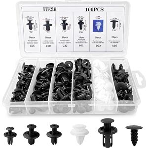 Fousenuk 100 Pièces Clips Voiture Universel, 6 Taille Clips de Fixation Voiture Outils, Rivet Plastique, Agrafes Carrosserie pour Pare-Chocs Porte de Voiture Fender Push Kit de Remplacement - Publicité Fousenuk 100 Pièces Clips Voiture Universel, 6 Taille Clips de Fixation Voiture Outils, Rivet Plastique, Agrafes Carrosserie pour Pare-Chocs Porte de Voiture Fender Push Kit de Remplacement - Publicité