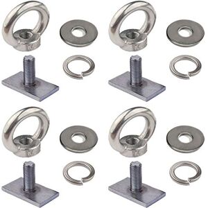 Pmsanzay Lot de 4 écrous d'arrimage en acier inoxydable massif M8 compatible avec la plupart des systèmes de rail Convient à la plupart des canaux T ou C - Publicité Pmsanzay Lot de 4 écrous d'arrimage en acier inoxydable massif M8 compatible avec la plupart des systèmes de rail Convient à la plupart des canaux T ou C - Publicité