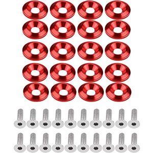 Fydun Kit de Boulons de Rondelle de Pare-Chocs, 20 Pièces Kit d'Habillage de Compartiment Moteur en Aluminium Moteur Bay Dress Up Fixation Kit Plaque d'Immatriculation Décor Boulons Vis(Rouge) - Publicité Fydun Kit de Boulons de Rondelle de Pare-Chocs, 20 Pièces Kit d'Habillage de Compartiment Moteur en Aluminium Moteur Bay Dress Up Fixation Kit Plaque d'Immatriculation Décor Boulons Vis(Rouge) - Publicité