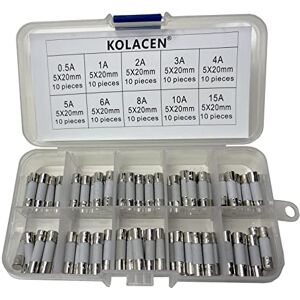 KOLACEN Rapide Fast-Blow en Céramique Tube Fusible 5 x 20 mm Assortis kit 0.5Amp 1Amp 2Amp 3Amp 4Amp 5Amp 6Amp 8Amp 10Amp 15Amp (Paquet de 100) - Publicité KOLACEN Rapide Fast-Blow en Céramique Tube Fusible 5 x 20 mm Assortis kit 0.5Amp 1Amp 2Amp 3Amp 4Amp 5Amp 6Amp 8Amp 10Amp 15Amp (Paquet de 100) - Publicité