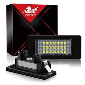 WinPower LED Éclairage Plaque Immatriculation Auto Ampoules Super Brillant CanBus Pas d'erreur 6000K Xénon Blanc Froid 18 SMD Feux Arrière pour E39/E46/E60/E70/E90/E91/E92/E93/F10 ect., 2 Pièces - Publicité