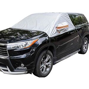 Delixike Couverture Pare-Brise Voiture, Bache Pare Brise Protection Contre la Glace, la Neige, Le Gel, Les Rayons UV, Taille XL avec rétroviseurs, Convient à la Plupart des véhicules - Publicité Delixike Couverture Pare-Brise Voiture, Bache Pare Brise Protection Contre la Glace, la Neige, Le Gel, Les Rayons UV, Taille XL avec rétroviseurs, Convient à la Plupart des véhicules - Publicité