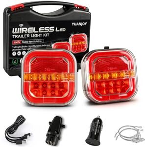 Yuanjoy Feux Arrière Sans Fil Pour Remorque, 2 Options De Montage Étanches Avec Aimants Pour Remorquage, Kit D'Éclairage LED Portatif Pour Camions, Bateaux Et Véhicules De Loisirs - Publicité Yuanjoy Feux Arrière Sans Fil Pour Remorque, 2 Options De Montage Étanches Avec Aimants Pour Remorquage, Kit D'Éclairage LED Portatif Pour Camions, Bateaux Et Véhicules De Loisirs - Publicité
