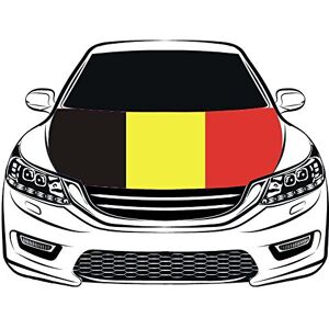 Flag King Housse de capot de voiture avec drapeau du Royaume de Belgique 100 % polyester Tissu élastique lavable Bannière de capot de voiture - Publicité Flag King Housse de capot de voiture avec drapeau du Royaume de Belgique 100 % polyester Tissu élastique lavable Bannière de capot de voiture - Publicité