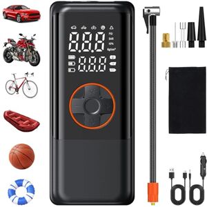 OHFAMO Compresseur de Gonflage Pneus Portable Double Alimentation 150 PSI – Pompe à Air sans Fil & 12V avec Batterie 2000mAh×3, Écran Numérique LCD et Arrêt Automatique pour Voiture SUV Moto Vélo - Publicité OHFAMO Compresseur de Gonflage Pneus Portable Double Alimentation 150 PSI – Pompe à Air sans Fil & 12V avec Batterie 2000mAh×3, Écran Numérique LCD et Arrêt Automatique pour Voiture SUV Moto Vélo - Publicité