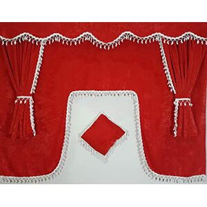 Sertplas Rideaux de camion Convient pour toutes les marques de camion Décoration d'intérieur Pompons blancs et rouges - Publicité Sertplas Rideaux de camion Convient pour toutes les marques de camion Décoration d'intérieur Pompons blancs et rouges - Publicité