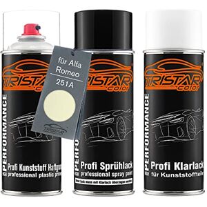 TRISTARcolor Peinture voiture Kit bombes de peinture pour pare-chocs en plastique pour Alfa Romeo 251A Bianco Spino/Bianco Elegante - Publicité TRISTARcolor Peinture voiture Kit bombes de peinture pour pare-chocs en plastique pour Alfa Romeo 251A Bianco Spino/Bianco Elegante - Publicité