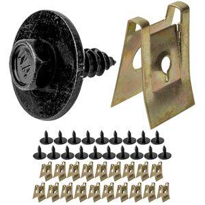 Your Day Mate Kit de fixation avec vis, rondelles, pinces de type U, 20 paquets, vis M5, pour passage de roue, compartiment moteur, soubassement, clip d'aile de voiture, écrous en tôle - Publicité Your Day Mate Kit de fixation avec vis, rondelles, pinces de type U, 20 paquets, vis M5, pour passage de roue, compartiment moteur, soubassement, clip d'aile de voiture, écrous en tôle - Publicité