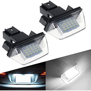 Maimiao 2Pcs LED Éclairage de la plaque, d'immatriculation auto 12V 3528SMD 6500K Xénon Blanc Feux arrière pour Peugeot 206 207 306 307 308 5008 Citroen C3 C4 C5 Berlingo SAXO XSARA Picassor - Publicité