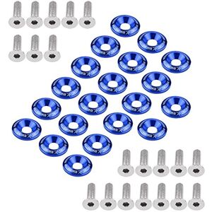 Keenso Kit de Boulon de Rondelle de Pare-chocs de Moteur en Aluminium 20pcs Vis et Boulons de Fixation de Pare-chocs (Bleu) - Publicité Keenso Kit de Boulon de Rondelle de Pare-chocs de Moteur en Aluminium 20pcs Vis et Boulons de Fixation de Pare-chocs (Bleu) - Publicité