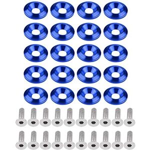 Keenso 20 Pcs Aluminium Pare chocs (Bleu)-Visserie Moto - Publicité Keenso 20 Pcs Aluminium Pare chocs (Bleu)-Visserie Moto - Publicité